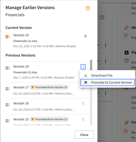 Promote to Current Version